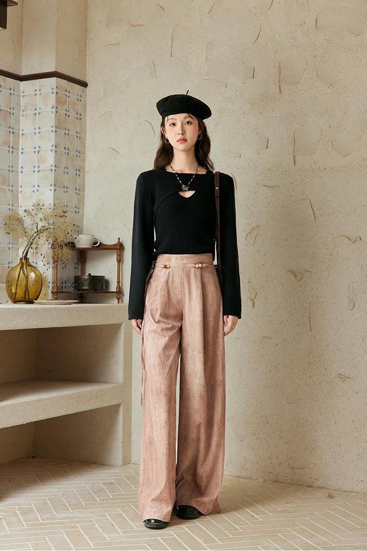 high-waisted wide leg pants, view 6 - MRSLM