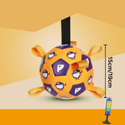 dog football toy with grab tabs, view 4 - MRSLM