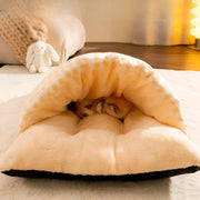 cozy plush cat and dog bed, view 6 - MRSLM