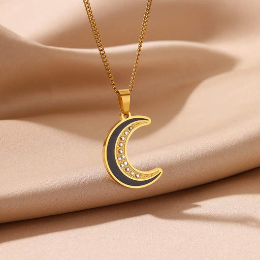 gold moon pendant necklace - MRSLM