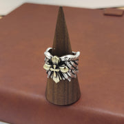 s925 silver winged cross punk ring, view 6 - MRSLM