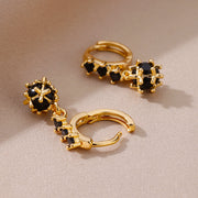 spherical black zircon dangle earrings, view 11 - MRSLM