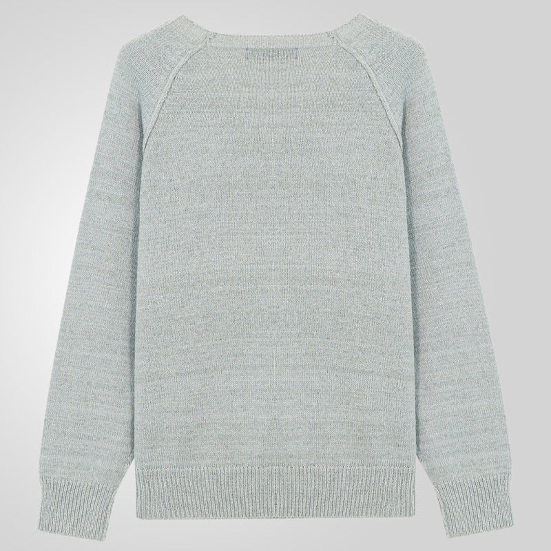 Leichter, einfarbiger Langarm-Pullover
