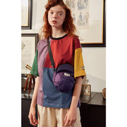 Color block cotton tee with embroidered cuffs, view 3 - MRSLM