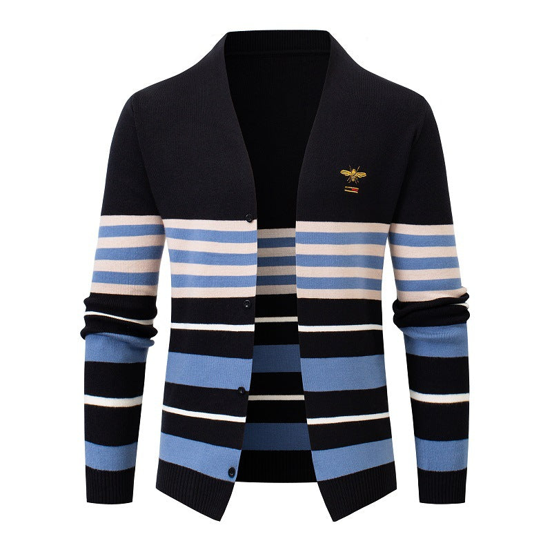 Men's slim knit cardigan jacket, view 2 - MRSLM