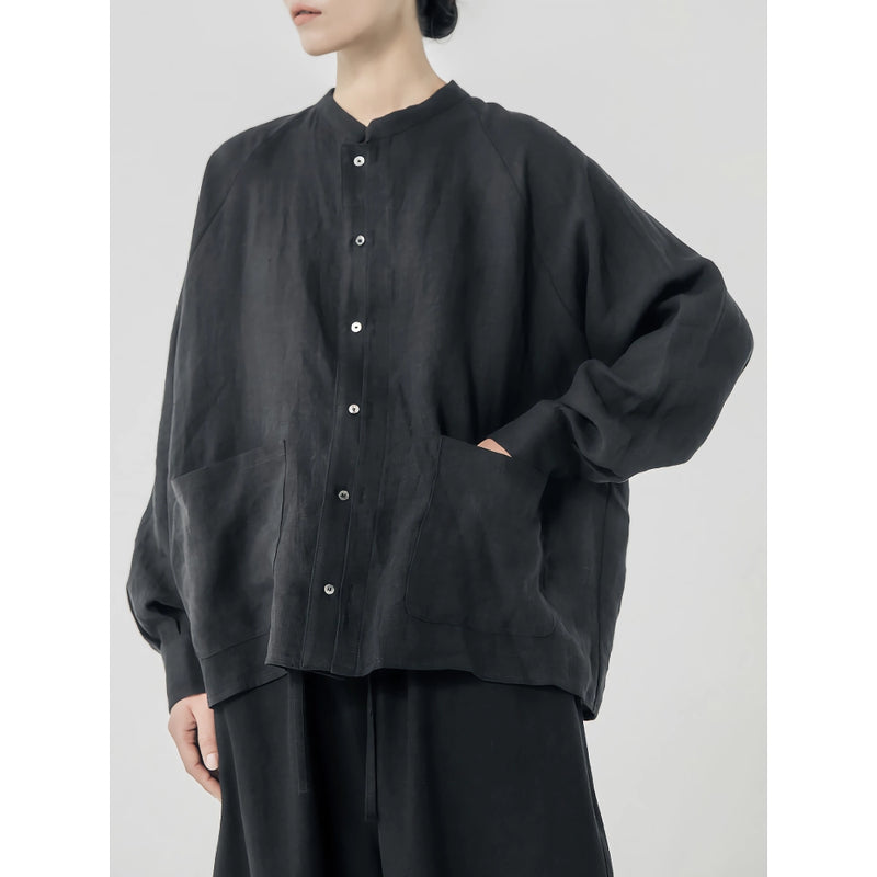 retro linen oversized shirt, view 5 - MRSLM