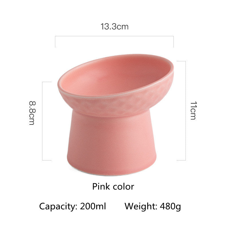 elevated ceramic pet bowl, view 12 - MRSLM