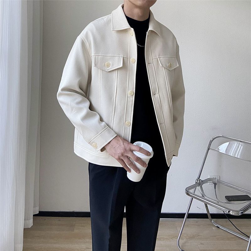 men's single-breasted short lapel coat, view 6 - MRSLM