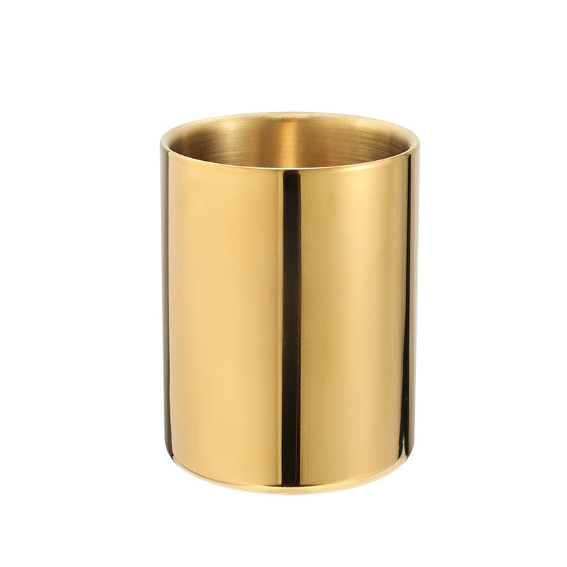 gold stainless steel pen holder, view 2 - MRSLM