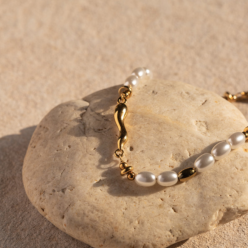 gold plated water drop bracelet, view 6 - MRSLM