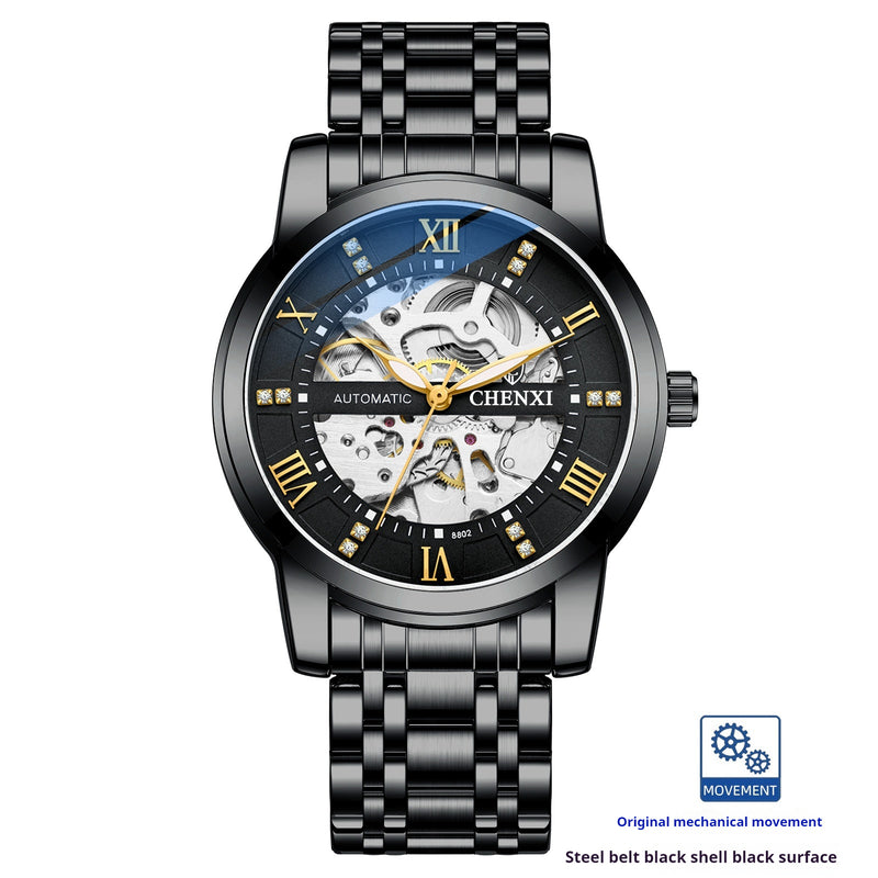 men's hollow automatic mechanical watch, view 5 - MRSLM