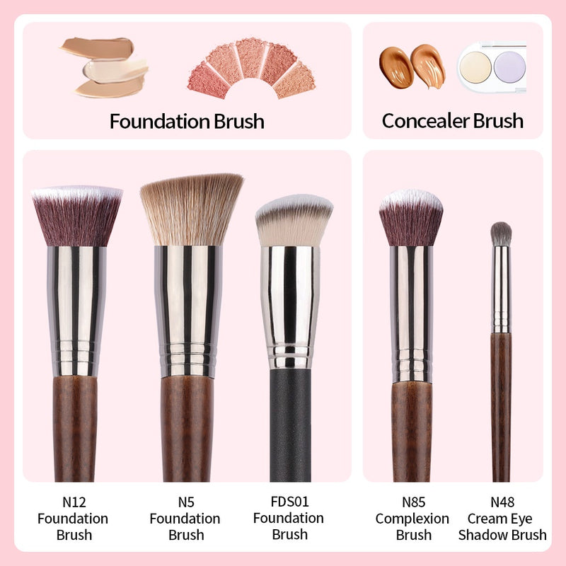 3-piece makeup brushes set, view 5 - MRSLM
