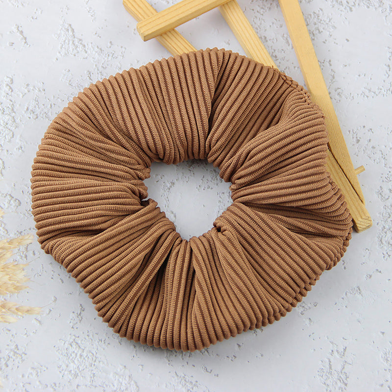 oversized pleated striped scrunchie, view 4 - MRSLM
