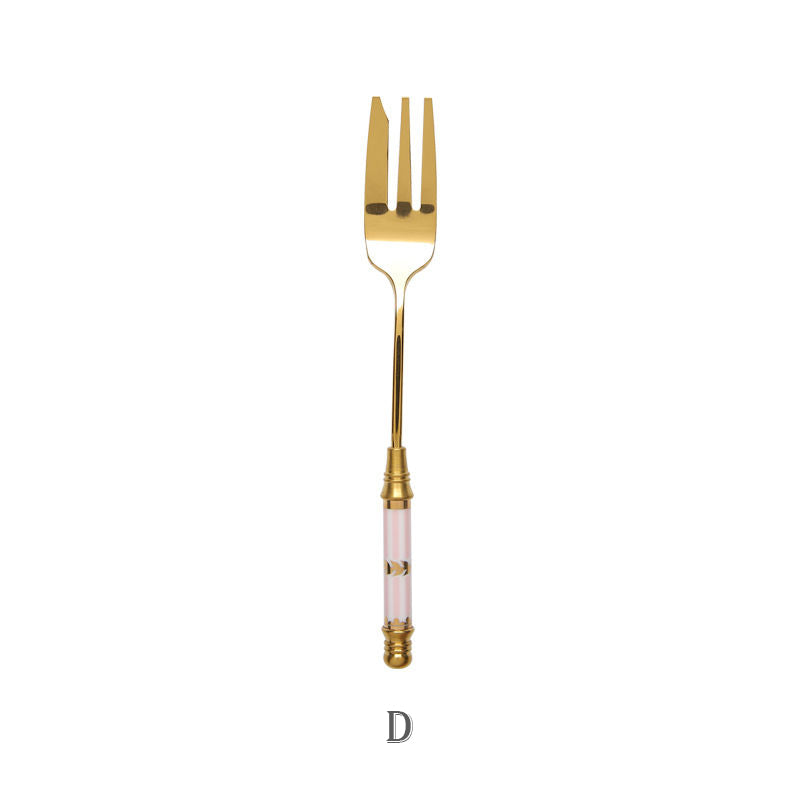 gold dessert fork, view 7 - MRSLM