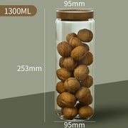 Wood lid glass airtight canisters, view 3 - MRSLM