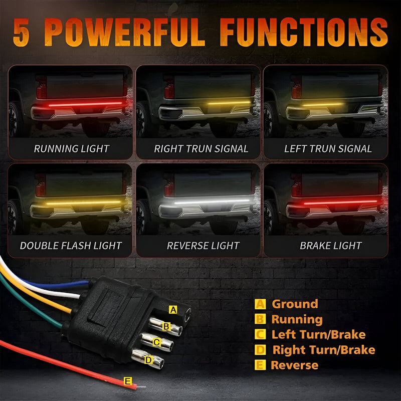 12V LED tailgate light strip for trucks, view 4 - MRSLM