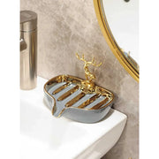 ceramic soap dish with drainage holder, view 7 - MRSLM