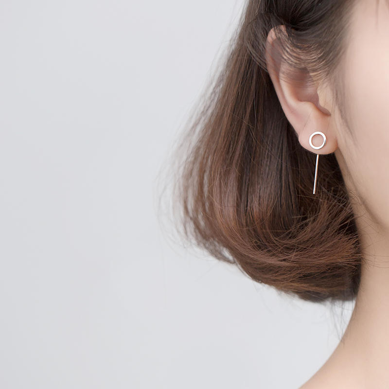 Geometric Round Hollow Earrings