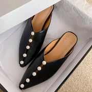 Pearl embellished leather mules, view 7 - MRSLM