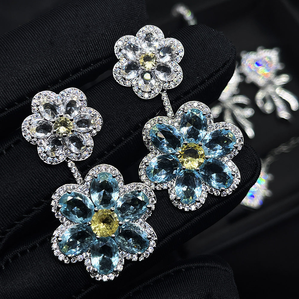 Double Flower Exquisite Light Luxury Earrings