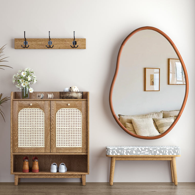 Mid century asymmetrical wall mirror, view 3 - MRSLM