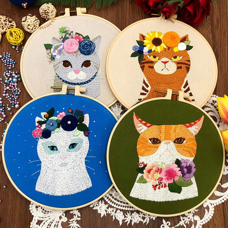 diy cat embroidery starter kit - MRSLM