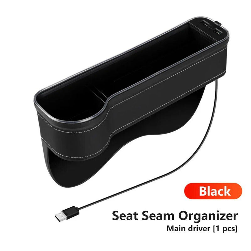 led car seat gap organizer with dual usb, view 9 - MRSLM
