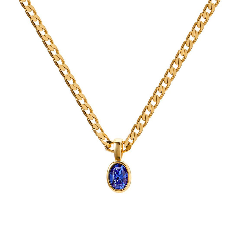 Colar feminino com pingente de pedra de cristal