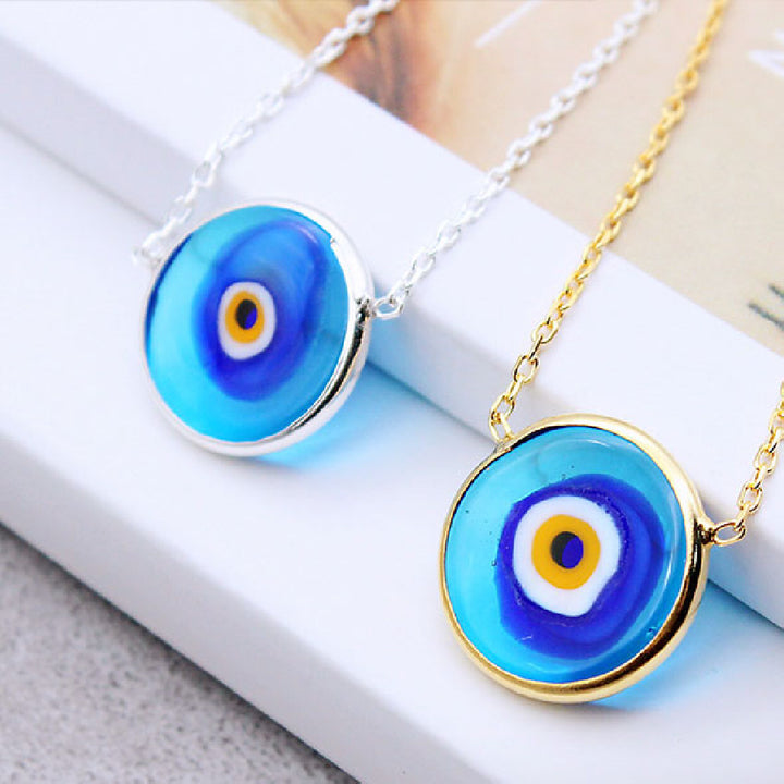 Women's 925 Sterling Silver Blue Eye Necklace