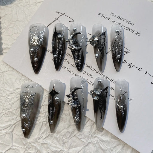 gothic butterfly press-on nails - MRSLM