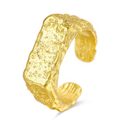 women's irregular rectangular silver ring, view 5 - MRSLM