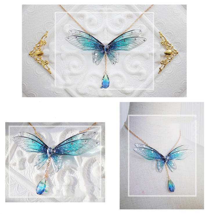 Elegant Fairy Ombre Elf Wings Necklace