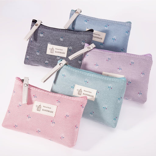 floral canvas cosmetic bag - MRSLM