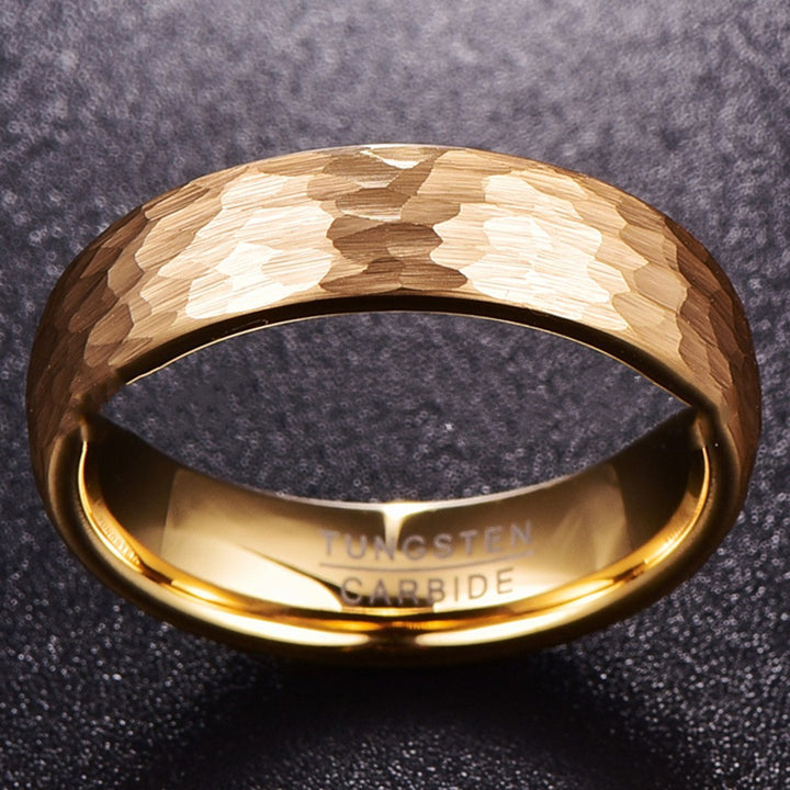 Gold Plated Tungsten Steel Ring 6MM Wide And Thick