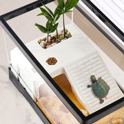 turtle tank with drain and basking platform, view 6 - MRSLM