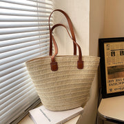 bohemian summer straw tote bag, view 3 - MRSLM