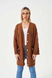 women's warm long cardigan sweater, view 2 - MRSLM