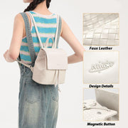 white knitted mini backpack, view 4 - MRSLM