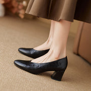 women's retro leather high heels, view 8 - MRSLM