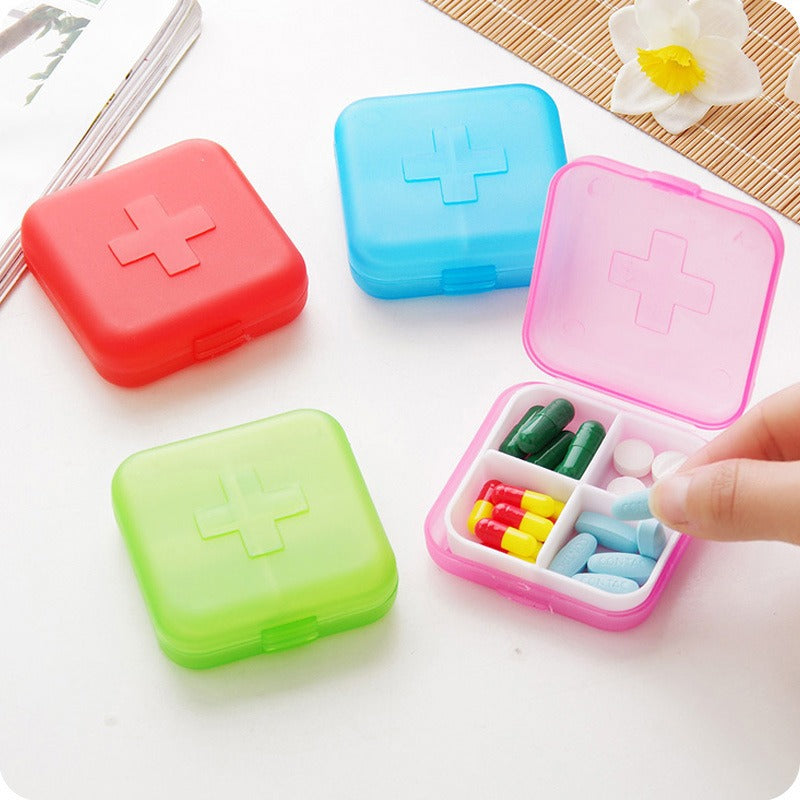 compact 4-compartment pill organizer, view 2 - MRSLM