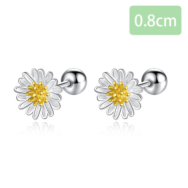 Ohrstecker aus Sterlingsilber mit kleiner Gänseblümchenblume
