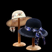 Elegant floral ribbon sun hat, view 15 - MRSLM