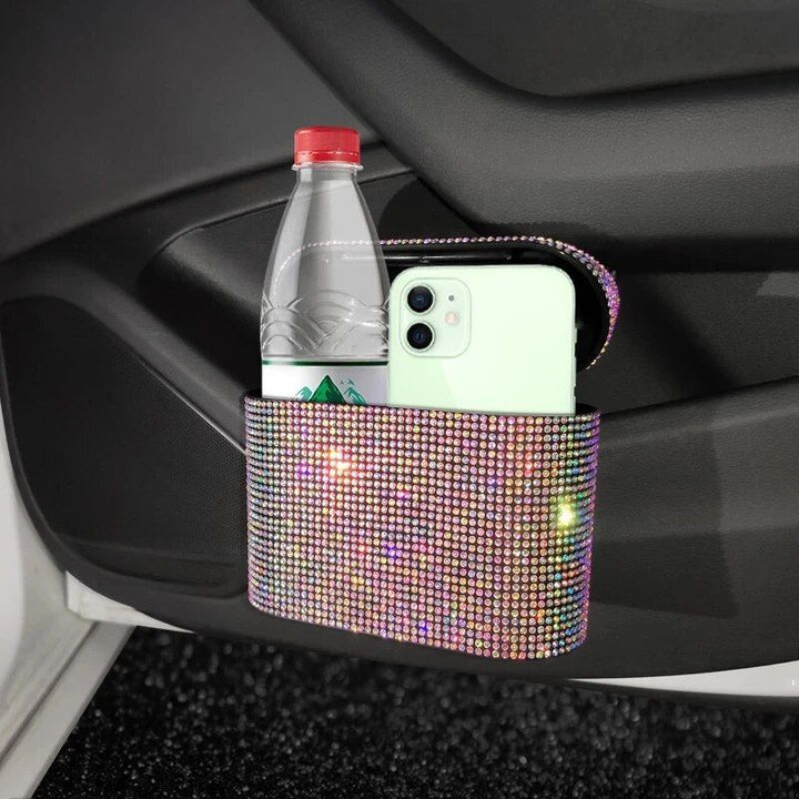 Bling Car Trash Can with Rhinestone Accents
