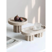 luxury marble serving tray with legs, view 4 - MRSLM