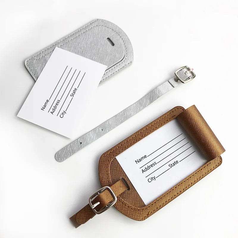 PU leather luggage tag, view 12 - MRSLM