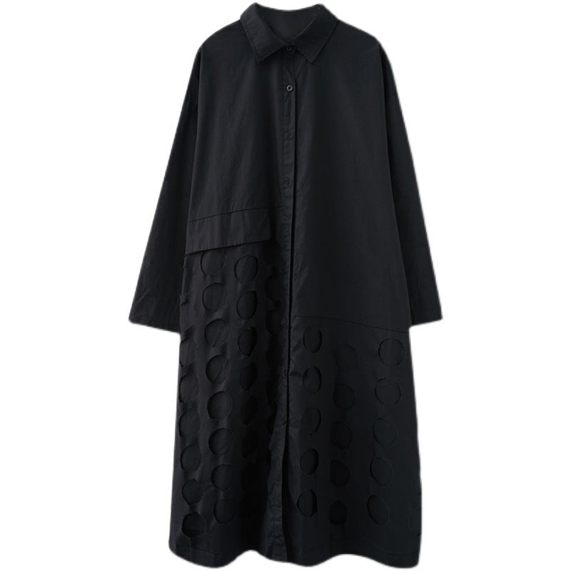 Artistic Casual Trench Coat Mid-length Loose Temperament Popular Shirt Coat