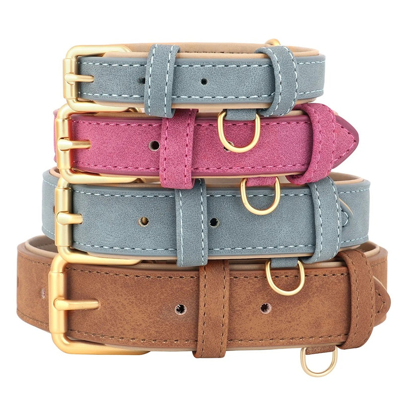 soft leather padded dog collar - MRSLM