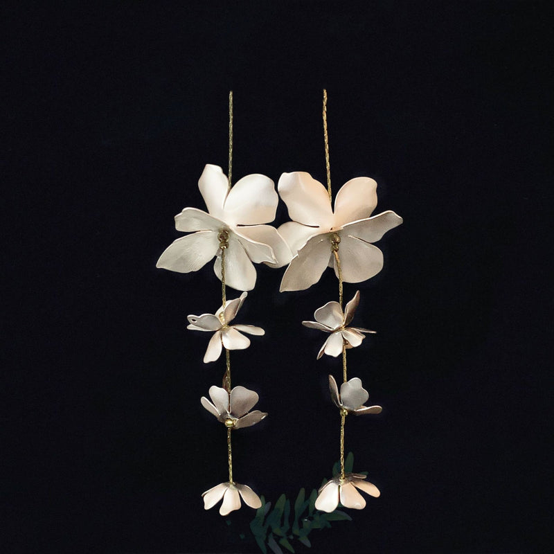 flower tassel earrings, view 2 - MRSLM
