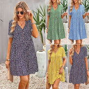 Floral short sleeve dress, view 3 - MRSLM