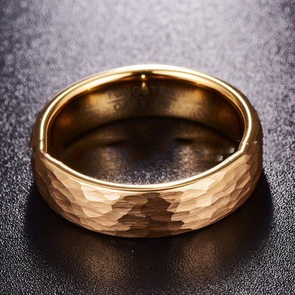 Gold Plated Tungsten Steel Ring 6MM Wide And Thick